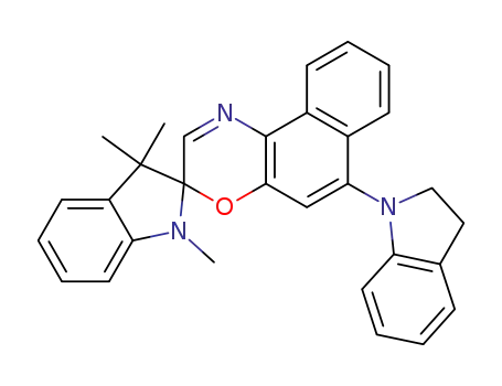 Molecular Structure of 114747-44-3 (Spiro[2H-indole-2,3'-[3H]naphth[2,1-b][1,4]oxazine],6'-(2,3-dihydro-1H-indol-1-yl)-1,3-dihydro-1,3,3-trimethyl-)