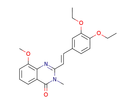 Molecular Structure of 113751-93-2 (4(3H)-Quinazolinone,  2-(3,4-diethoxystyryl)-8-methoxy-3-methyl-  (6CI))