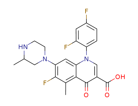 146981-12-6,1-(2,4-difluorophenyl)-6-fluoro-5-methyl-7-[(3S)-3-methylpiperazin-1-yl]-4-oxo-1,4-dihydroquinoline-3-carboxylic acid,