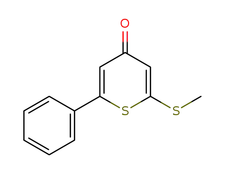 Molecular Structure of 113544-16-4 (2-Methylthio-6-phenyl-4H-thiopyran-4-one)