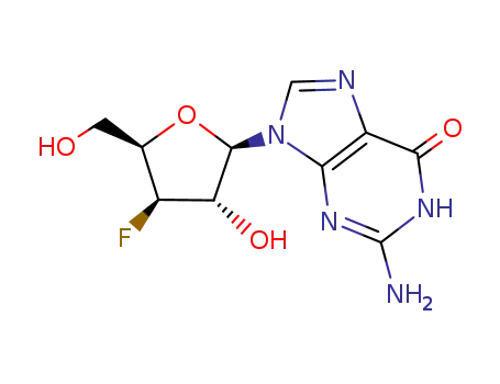 Molecular Structure of 125291-15-8 (2-amino-9-(3-deoxy-3-fluoro-beta-D-xylofuranosyl)-3,9-dihydro-6H-purin-6-one)