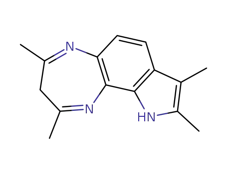Molecular Structure of 113597-51-6 (2,4,8,9-tetramethyl-3,10-dihydro[1,4]diazepino[2,3-g]indole)