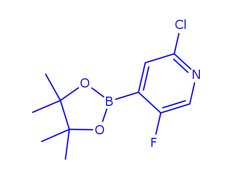 Molecular Structure of 1256360-62-9 (2-CHLORO-5-FLUOROPYRIDINE-4-BORONIC ACID PINACOL ESTER)