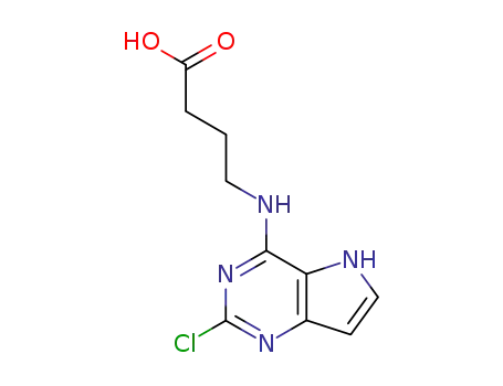 Molecular Structure of 114684-97-8 (4-[(2-chloro-5H-pyrrolo[3,2-d]pyrimidin-4-yl)amino]butanoic acid)