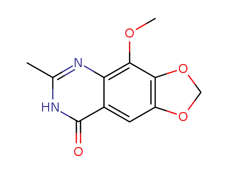 Molecular Structure of 114795-70-9 (1,3-Dioxolo[4,5-g]quinazolin-8(7H)-one,  4-methoxy-6-methyl-)