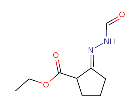 Molecular Structure of 163352-99-6 (Cyclopentanecarboxylic acid, 2-(formylhydrazono)-, ethyl ester, (Z)- (9CI))