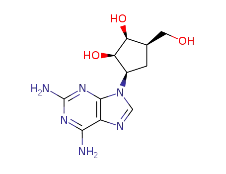 Molecular Structure of 125073-27-0 (3-(2,6-diamino-9H-purin-9-yl)-5-(hydroxymethyl)-1,2-cyclopentanediol)