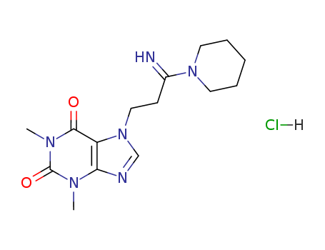 126480-56-6,7-[(3Z)-3-imino-3-piperidin-1-ylpropyl]-1,3-dimethyl-3,7-dihydro-1H-purine-2,6-dione hydrochloride,Piperidine,1-[1-imino-3-(1,2,3,6-tetrahydro-1,3-dimethyl-2,6-dioxo-7H-purin-7-yl)propyl]-,monohydrochloride (9CI)