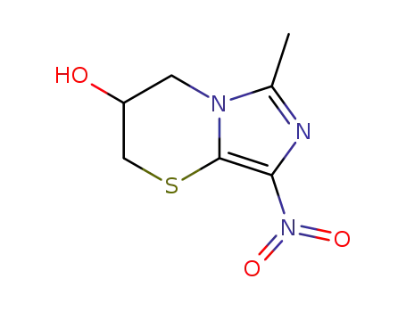 Molecular Structure of 115906-56-4 (3-Methyl-1-nitro-3,5,6,7-tetrahydro-2H-imidazo(5,1-b)(1,3)thiazin-6-ol)