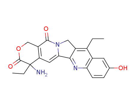 126266-01-1,7-ethyl-10-hydroxy-20-deoxyaminocamptothecin,1H-Pyrano[3',4':6,7]indolizino[1,2-b]quinoline-3,14(4H,12H)-dione,4-amino-4,11-diethyl-9-hydroxy-, (?à)-