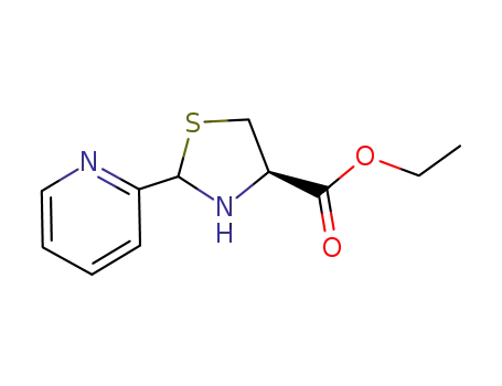 Molecular Structure of 189228-41-9 ((R,S)-ethyl-2-(pyridin-2-yl-)thiazolidine-4-(R)-carboxylate)