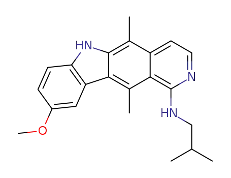 Molecular Structure of 115464-66-9 (9-methoxy-5,11-dimethyl-N-(2-methylpropyl)-6H-pyrido[4,3-b]carbazol-1-amine)
