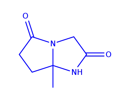 Molecular Structure of 126100-98-9 (7a-methyldihydro-1H-pyrrolo[1,2-a]imidazole-2,5(3H,6H)-dione)