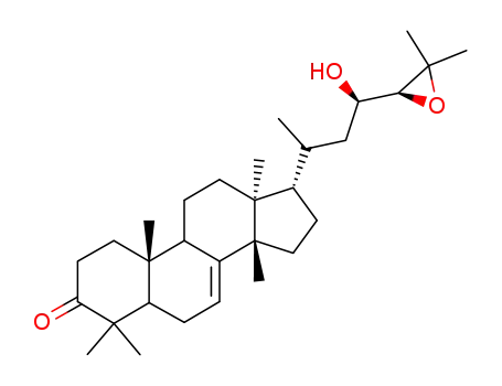 Molecular Structure of 115404-57-4 ((23R,24S)-24,25-Epoxy-23-hydroxy-5α-tirucall-7-en-3-one)
