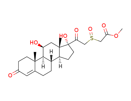 114967-90-7,methyl {[(8xi,9xi,11beta,14xi)-11,17-dihydroxy-3,20-dioxopregn-4-en-21-yl]sulfinyl}acetate,Pregnane,acetic acid deriv.; (11b,17a-Dihydroxy-4-pregnene-3,20-dion-21-yl-21-sulfenyl)aceticacid methyl ester