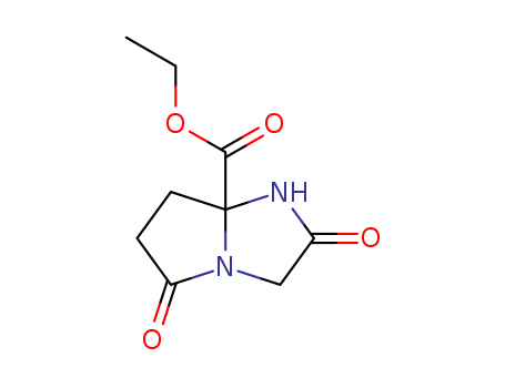 126101-08-4,Ethyl tetrahydro-2,5-dioxo-1H-pyrrolo(1,2-a)imidazole-7a(5H)-carboxyla te,Ethyl 2,5-dioxohexahydro-1H-pyrrolo(1,2-a)imidazole-7a-carboxylate;Ethyl tetrahydro-2,5-dioxo-1H-pyrrolo(1,2-a)imidazole-7a(5H)-carboxylate;1H-Pyrrolo[1,2-a]imidazole-7a(5H)-carboxylicacid,tetrahydro-2,5-dioxo-,ethyl ester;