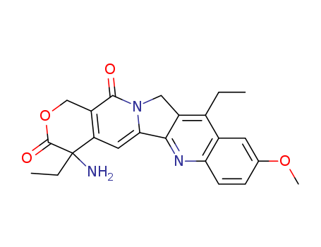 126266-02-2,7-ethyl-10-methoxy-20-deoxyaminocamptothecin,1H-Pyrano[3',4':6,7]indolizino[1,2-b]quinoline-3,14(4H,12H)-dione,4-amino-4,11-diethyl-9-methoxy-, (?à)-