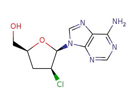 Molecular Structure of 115913-80-9 (9-(2-chloro-2,3-dideoxy-beta-D-threo-pentofuranosyl)-9H-purin-6-amine)