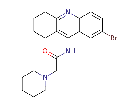 Molecular Structure of 126740-41-8 (N-(7-bromo-1,2,3,4-tetrahydroacridin-9-yl)-2-piperidin-1-ylacetamide)