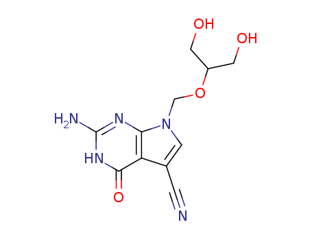 2-AMINO-5-CYANO-7-[(1,3-DIHYDROXY-2-PROPOXY)METHYL]-PYRROLO[2,3-D]PYRIMIDIN-4-ONE