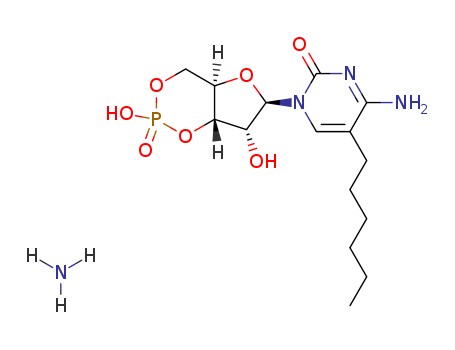 Cytidine,5-hexyl-, cyclic 3',5'-(hydrogen phosphate), monoammonium salt (9CI)