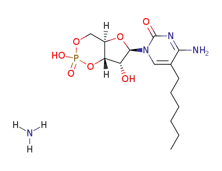 Molecular Structure of 117309-93-0 (4-amino-1-[(6R,7R)-2,7-dihydroxy-2-oxidotetrahydro-4H-furo[3,2-d][1,3,2]dioxaphosphinin-6-yl]-5-hexylpyrimidin-2(1H)-one)