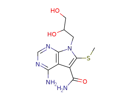 4-amino-7-(2,3-dihydroxypropyl)-6-(methylsulfanyl)-7H-pyrrolo[2,3-d]pyrimidine-5-carboxamide