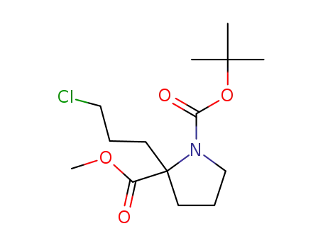 Molecular Structure of 909076-34-2 (1-tert-butyl 2-methyl 2-(3-chloropropyl)pyrrolidine-1,2-dicarboxylate)