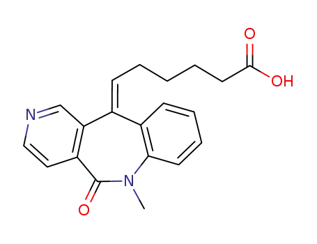 Molecular Structure of 127654-02-8 ((6E)-6-(6-methyl-5-oxo-5,6-dihydro-11H-pyrido[4,3-c][1]benzazepin-11-ylidene)hexanoic acid)