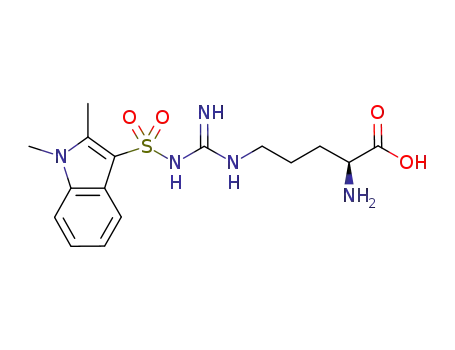 Molecular Structure of 1177425-22-7 (N-omega-(1,2-dimethylindole-3-sulfonyl)-L-arginine)
