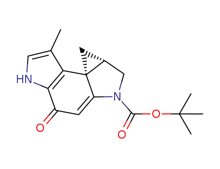 Molecular Structure of 127379-15-1 (tert-butyl (3bR)-3-methyl-8-oxo-1,4a,5,8-tetrahydrocyclopropa[c]pyrrolo[3,2-e]indole-6(4H)-carboxylate)