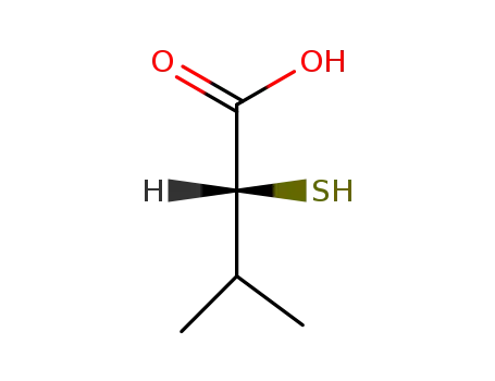 Molecular Structure of 39801-53-1 ((R)-2-mercapto-3-methyl-butanoic acid)