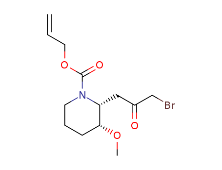 1-Piperidinecarboxylicacid, 2-(3-bromo-2-oxopropyl)-3-methoxy-, 2-propen-1-yl ester