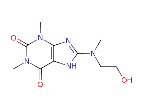 117099-47-5,8-[(2-hydroxyethyl)(methyl)amino]-1,3-dimethyl-3,7-dihydro-1H-purine-2,6-dione,Theophylline,8-[(2-hydroxyethyl)methylamino]- (6CI)