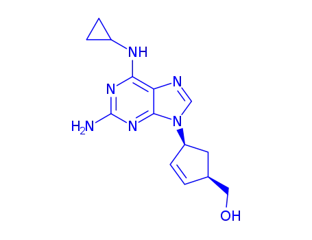 Molecular Structure of 136470-79-6 (2-Cyclopentene-1-methanol, 4-[2-amino-6-(cyclopropylamino)-9H-purin-9-yl]-, (1R-cis)-)