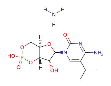 Molecular Structure of 117309-89-4 (4-amino-1-[(6R,7R)-2,7-dihydroxy-2-oxidotetrahydro-4H-furo[3,2-d][1,3,2]dioxaphosphinin-6-yl]-5-(propan-2-yl)pyrimidin-2(1H)-one)