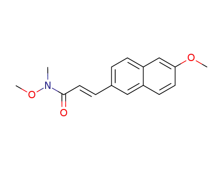 Molecular Structure of 134197-96-9 ((E)-N-Methoxy-3-(6-methoxy-naphthalen-2-yl)-N-methyl-acrylamide)