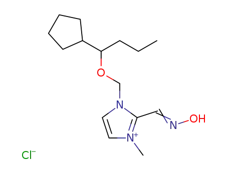 Molecular Structure of 117941-63-6 ((Z)-{1-[(1-cyclopentylbutoxy)methyl]-3-methyl-1,3-dihydro-2H-imidazol-2-ylidene}-N-oxomethanaminium chloride)