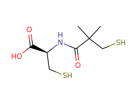 Molecular Structure of 124775-63-9 (L-Cysteine,N-(3-mercapto-2,2-dimethyl-1-oxopropyl)-)