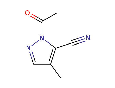Molecular Structure of 1196-15-2 (Pyrazole-5-carbonitrile, 1-acetyl-4-methyl- (7CI,8CI))