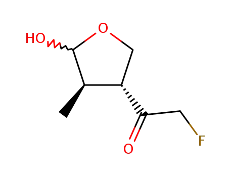 Molecular Structure of 119232-98-3 (Ethanone, 2-fluoro-1-(tetrahydro-5-hydroxy-4-methyl-3-furanyl)-, (3alpha,4beta,5beta)- (9CI))
