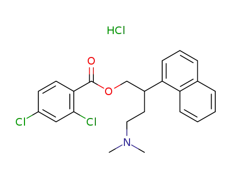 Molecular Structure of 119584-93-9 (4-(dimethylamino)-2-naphthalen-1-ylbutyl 2,4-dichlorobenzoate hydrochloride)