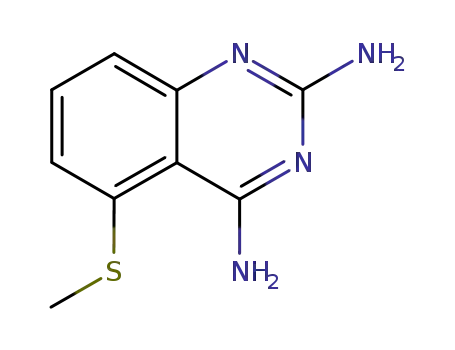 Molecular Structure of 119584-80-4 (5-(methylsulfanyl)quinazoline-2,4-diamine)