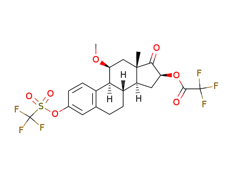 Molecular Structure of 129000-46-0 (16β-(trifluoroacetoxy)-3-<<(trifluoromethyl)sulfonyl>oxy>-11β-methoxyestra-1,3,5(10)-trien-17-one)