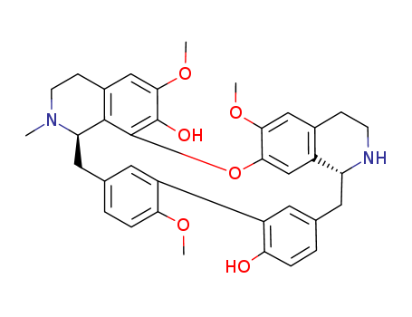 120139-68-6,tilitriandrine,Rodiasine,O7,2'-didemethyl-;2H,16H-1,24-Etheno-6,10:11,15-dimethenopyrido[2',3':17,18]oxacycloeicosino[2,3,4-ij]isoquinoline-9,22-diol,3,4,4a,5,16a,17,18,19-octahydro-12,21,26-trimethoxy-17-methyl-,[4aR-(4aR*,16aS*)]-; 2'-Demethylantioquine; 2'-Norantioquine;O7,2'-Didemethylrodiasine; Tilitriandrine