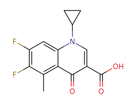 Molecular Structure of 119915-47-8 (1-CYCLOPROPYL-6,7-DIFLUORO-5-METHYL-4-OXO-3-QUINOLINE CARBOXYLIC ACID)