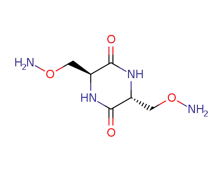 Molecular Structure of 16337-02-3 ((3R,6R)-3,6-Bis[(aminooxy)methyl]-2,5-piperazinedione)