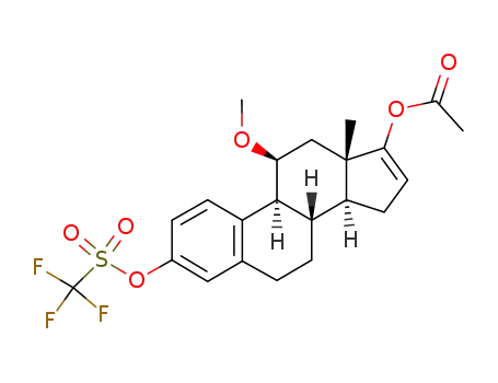 Molecular Structure of 129000-44-8 (17-acetoxy-3-<<(trifluoromethyl)sulfonyl>oxy>-11β-methoxyestra-1,3,5(10),16-tetraene)
