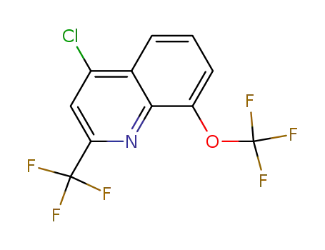 Molecular Structure of 306935-27-3 (4-CHLORO-8-(TRIFLUOROMETHOXY)-2-(TRIFLUOROMETHYL)QUINOLINE)