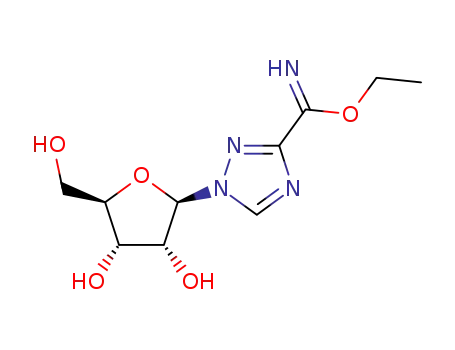 Molecular Structure of 120362-26-7 (ethyl 1-ribofuranosyl-1,2,4-triazole-3-carboximidate)